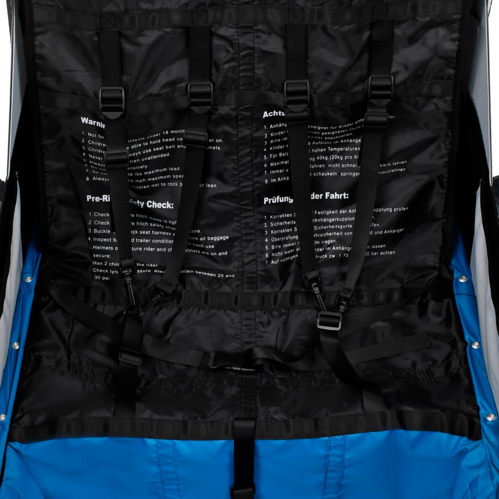 2-in-1 Kids' Bicycle Trailer & Stroller Dark Blue and Grey 19 2-in-1 Kids Bicycle Trailer & Stroller Dark Blue and Grey